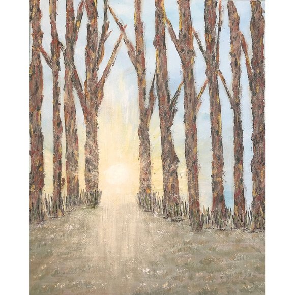 Sunshiny Day, 8" x 10" Landscape Acrylic Original Painting, Signed, Unique Art
